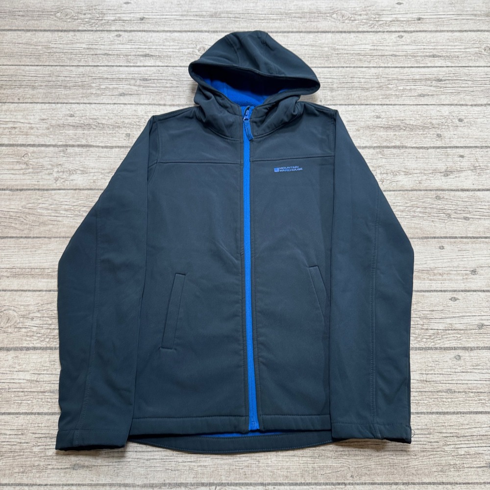 Mountain Warehouse Jacket Kid's Small Navy Blue Fleece Hooded Water Resistant